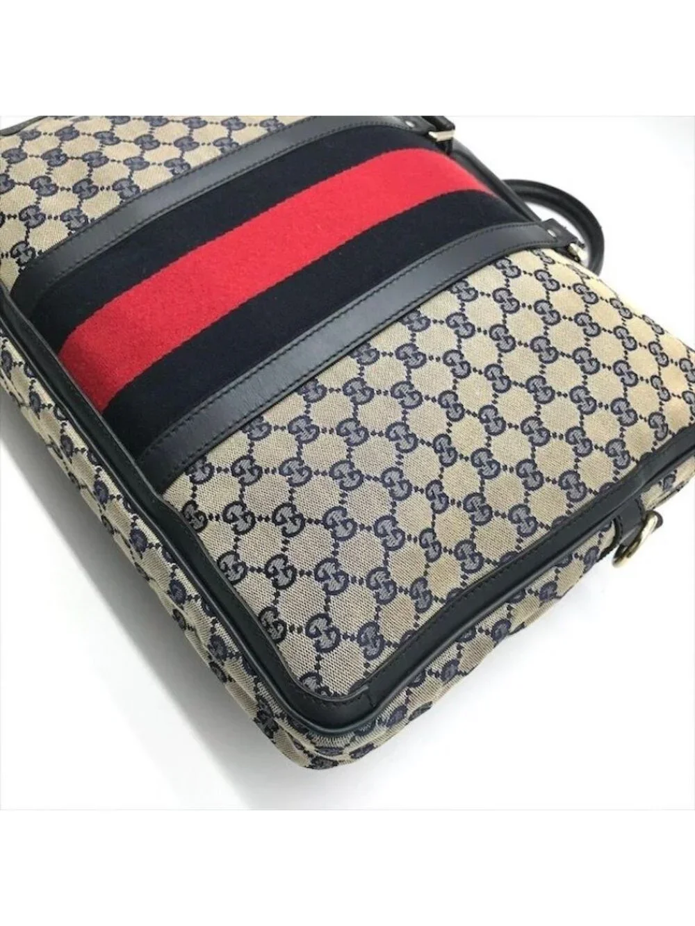 Gucci GG Canvas Business Bag 2-Way Bag Sherry Line Navy Bag